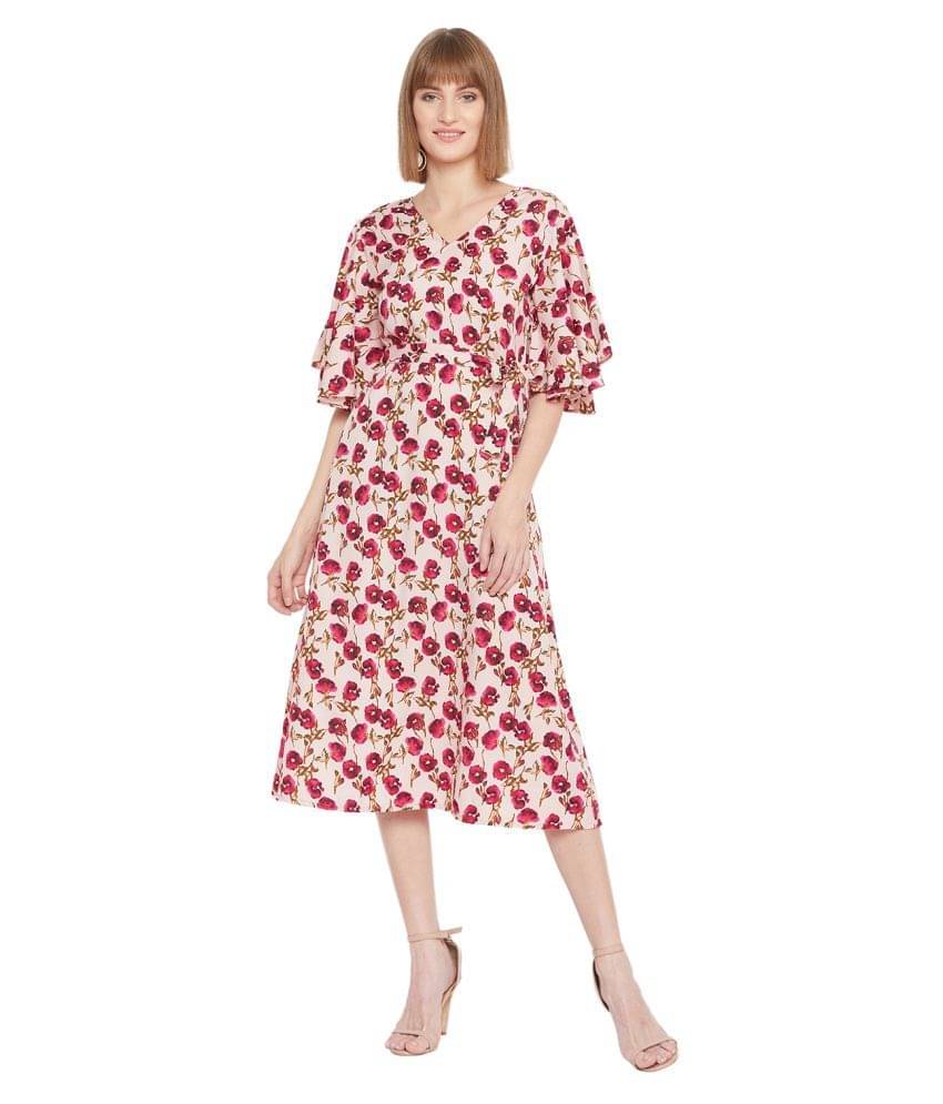     			Purys Women Polyester Fit & Flare Dress ( Multi Color )