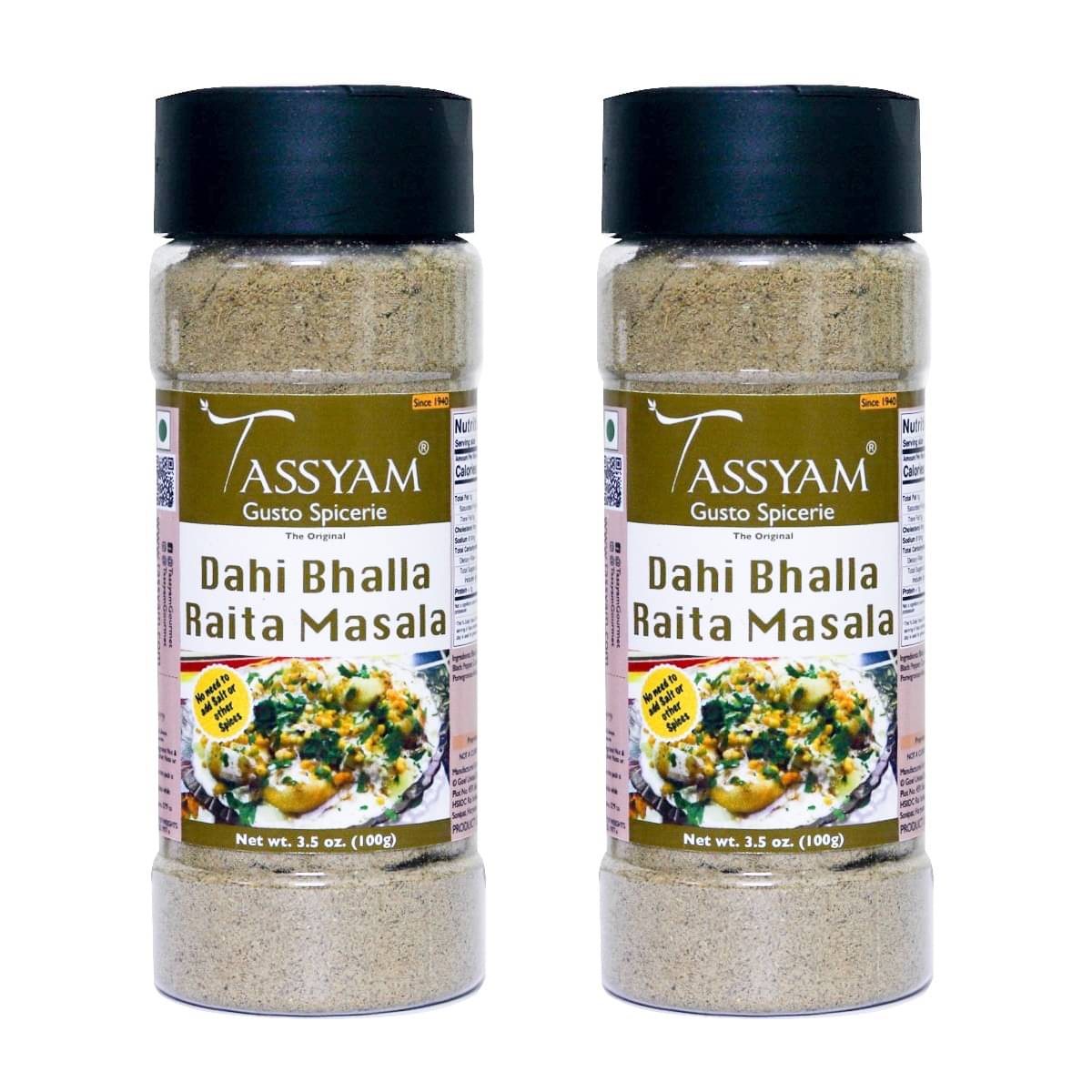 Tassyam - 100 gm Dahi Bhalla Raita Masala (Pack of 2) Tassyam - 100 gm Dahi Bhalla Raita Masala (Pack of 2)