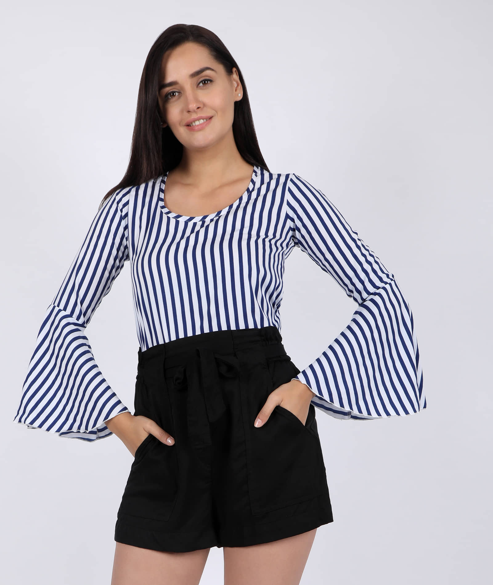 Chimpaaanzee - Navy Crepe Women's Regular Top ( Pack of 1 )