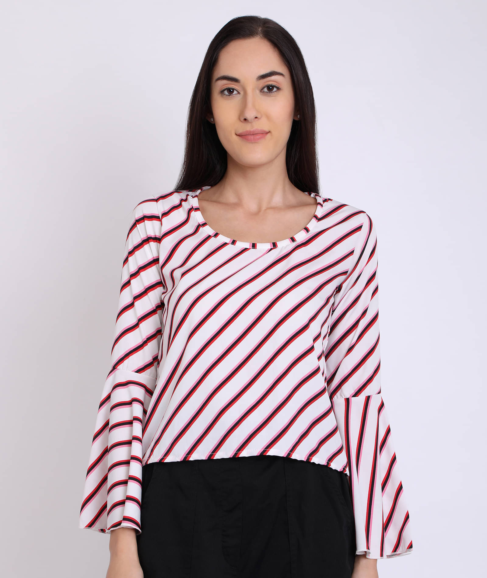     			Chimpaaanzee Women's Crepe Regular Top ( White )