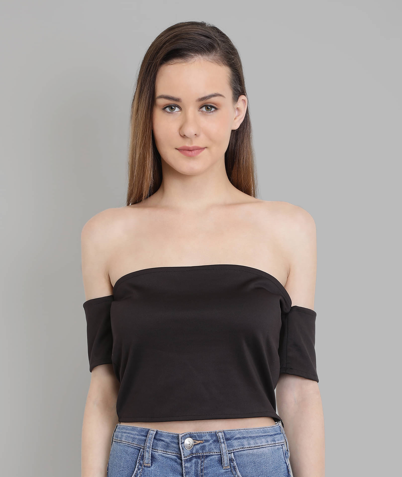     			Chimpaaanzee Women's Polyester Crop Top ( Black )