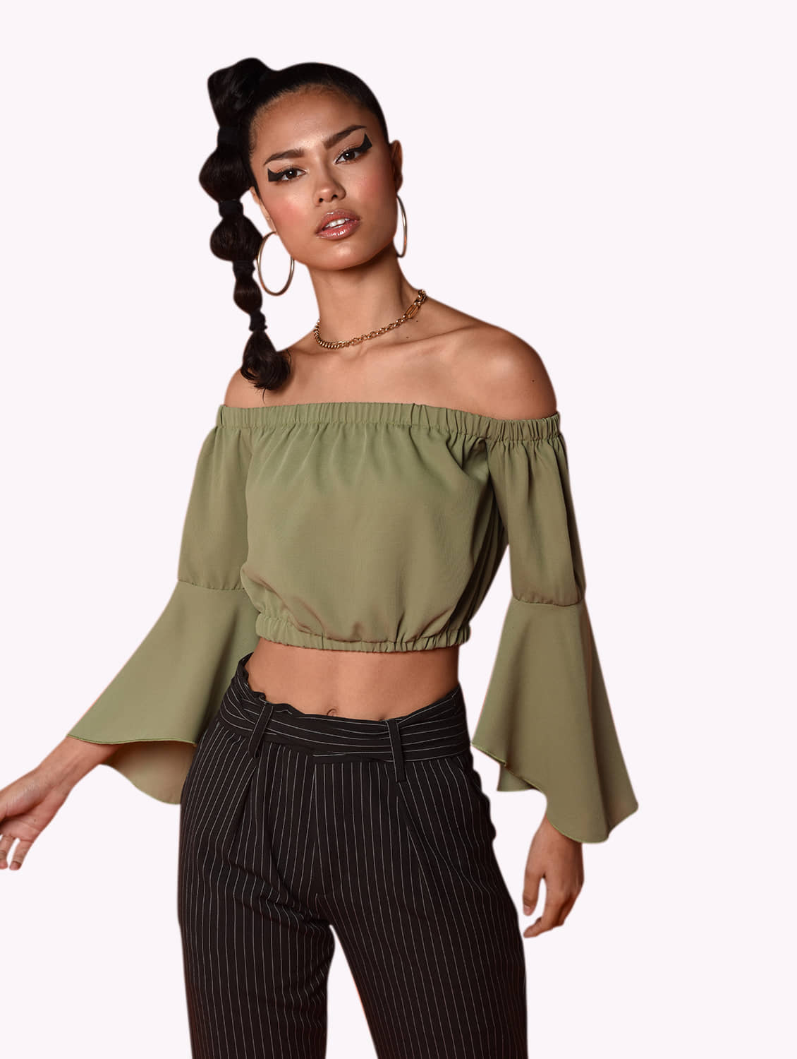 Chimpaaanzee Women's Polyester Crop Top ( Green )