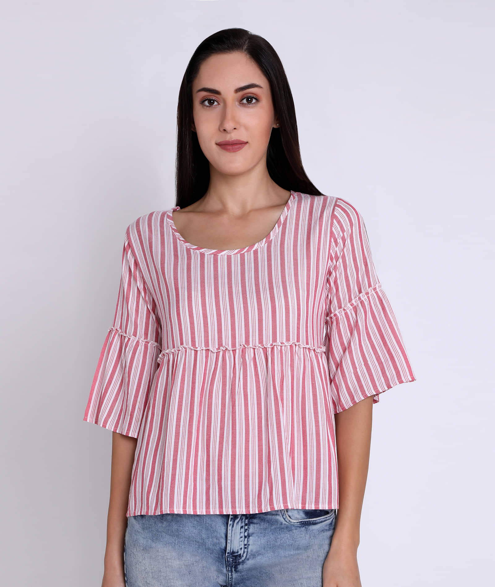 Chimpaaanzee - Pink Viscose Women's Empire Top ( Pack of 1 )
