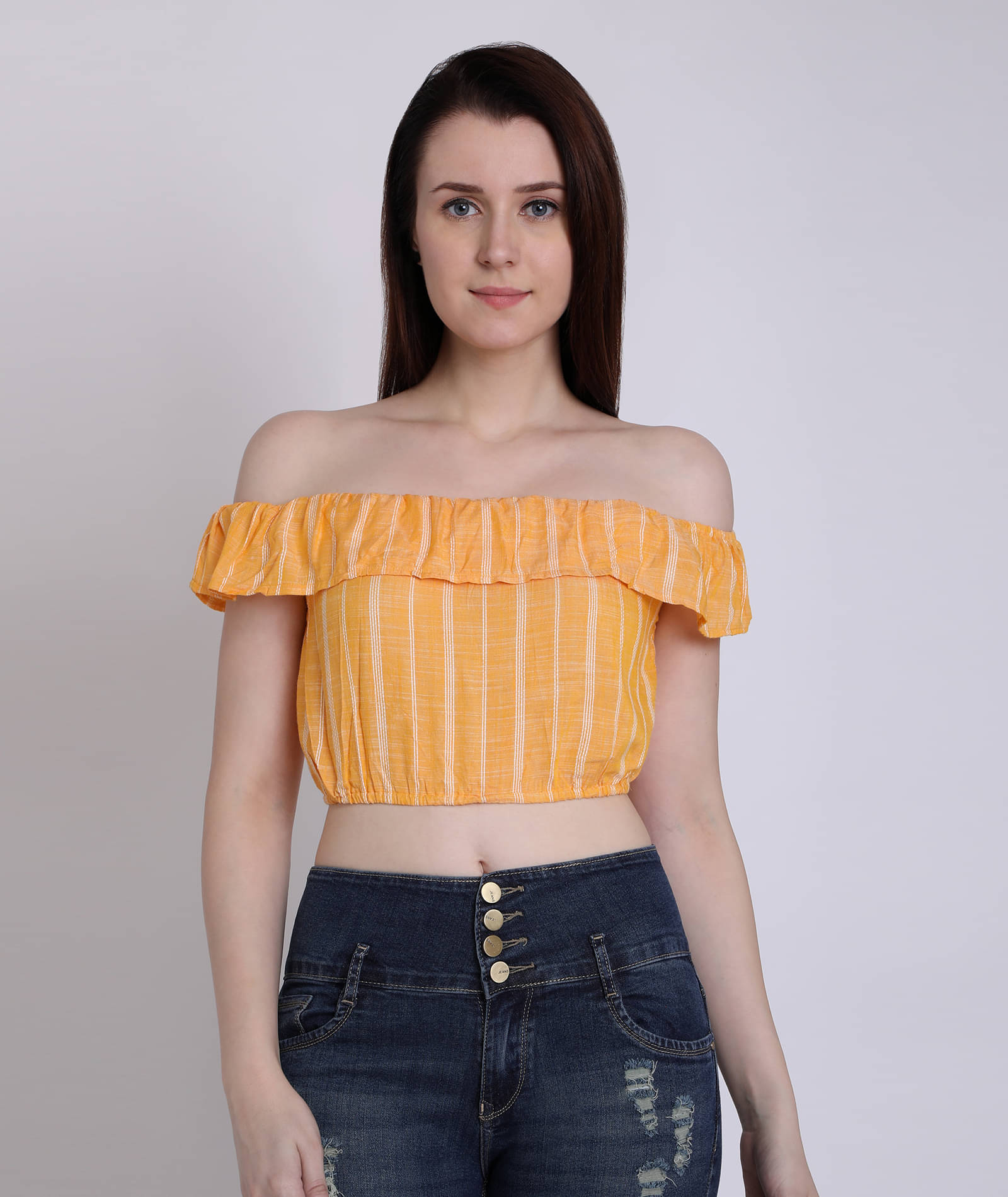    			Chimpaaanzee Women's Viscose Crop Top ( Yellow )