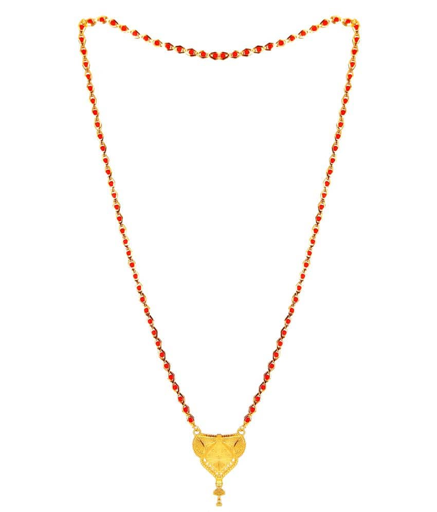 h m product Gold Plated Letest & Designer Mangalsutra For Women-100281
