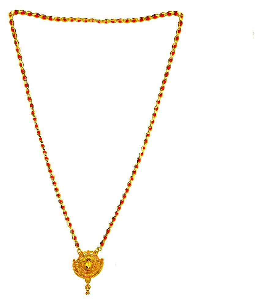h m product Gold Plated Letest & Designer Mangalsutra For Women-100270