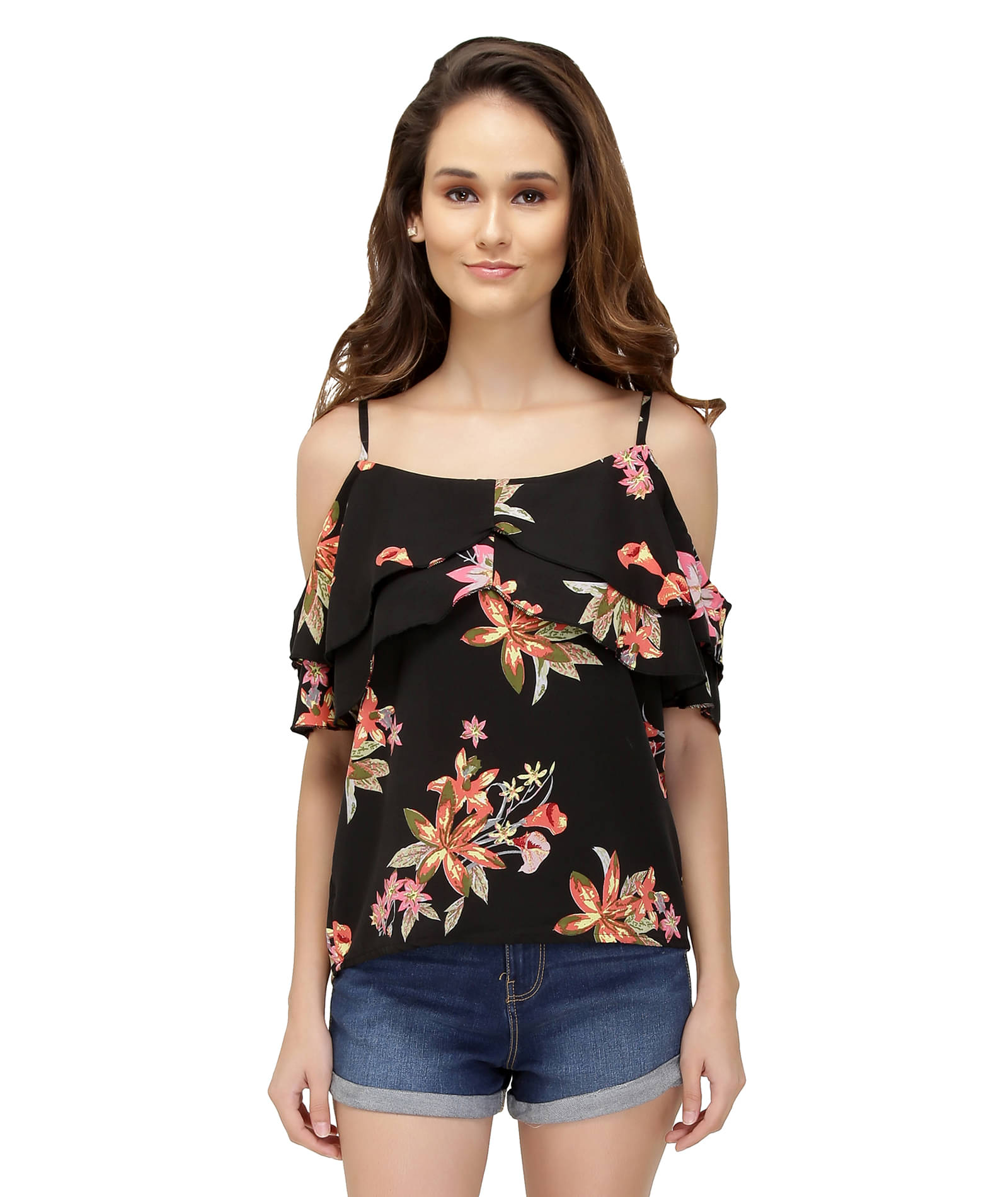 Chimpaaanzee Women's Crepe Regular Top ( Black )     			Chimpaaanzee Women's Crepe Regular Top ( Black )