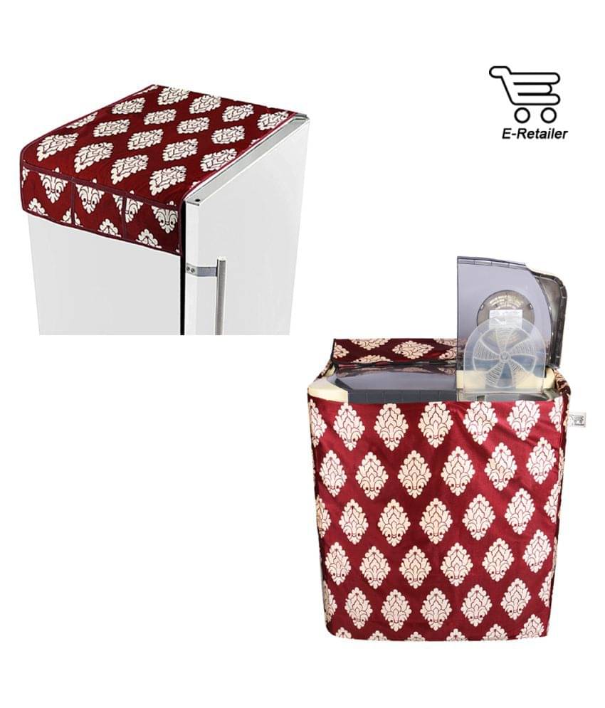 E-Retailer Set of 2 Poly-Cotton Multi Fridge Top Cover E-Retailer Set of 2 Poly-Cotton Multi Fridge Top Cover