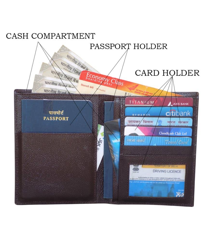 STYLE SHOES Leather Brown Passport Holder - Handbags | Buy online on ZillyBuy