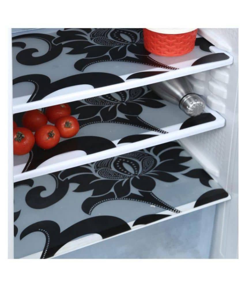E-Retailer - Black PVC Fridge  Mats (Pack of 6)