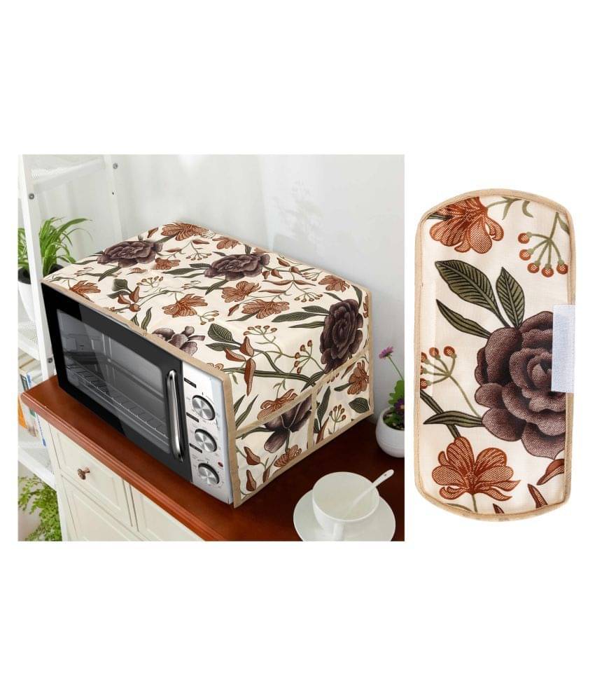 E-Retailer Set of 2 Polyester Brown Microwave Oven Cover - E-Retailer Set of 2 Polyester Brown Microwave Oven Cover -