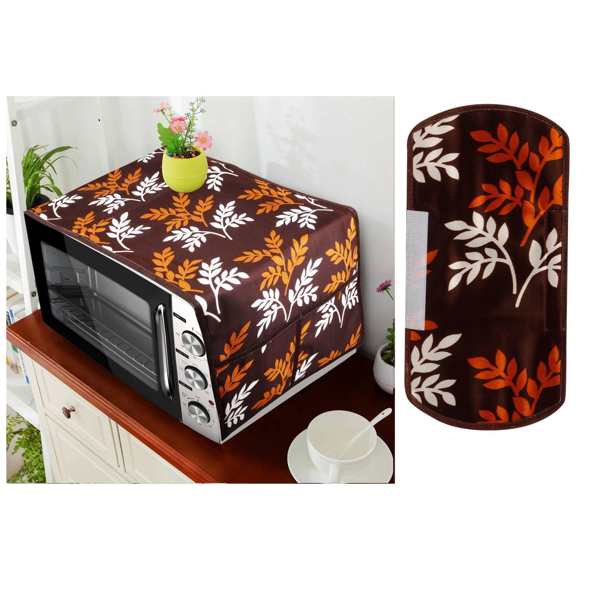 E-Retailer Polyester Brown Microwave Oven Cover with One Handle Cover E-Retailer Polyester Brown Microwave Oven Cover with One Handle Cover