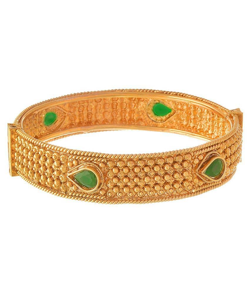 JFL - Traditional Ethnic One Gram Glod Plated Stone Designer Openable Bangle Kada for Women. - Bangles & Bracelets | Buy online on ZillyBuy