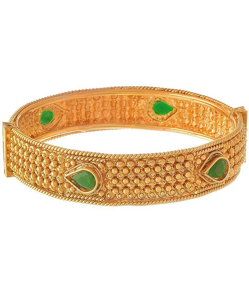 JFL - Traditional Ethnic One Gram Glod Plated Stone Designer Openable Bangle Kada for Women. - Bangles & Bracelets | Buy online on ZillyBuy