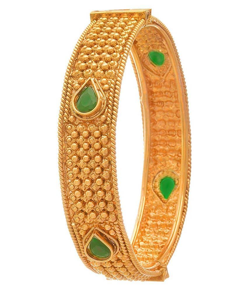 JFL - Traditional Ethnic One Gram Glod Plated Stone Designer Openable Bangle Kada for Women. - Bangles & Bracelets | Buy online on ZillyBuy