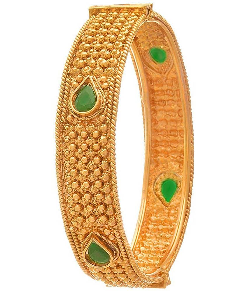 JFL - Traditional Ethnic One Gram Glod Plated Stone Designer Openable Bangle Kada for Women. - Bangles & Bracelets | Buy online on ZillyBuy