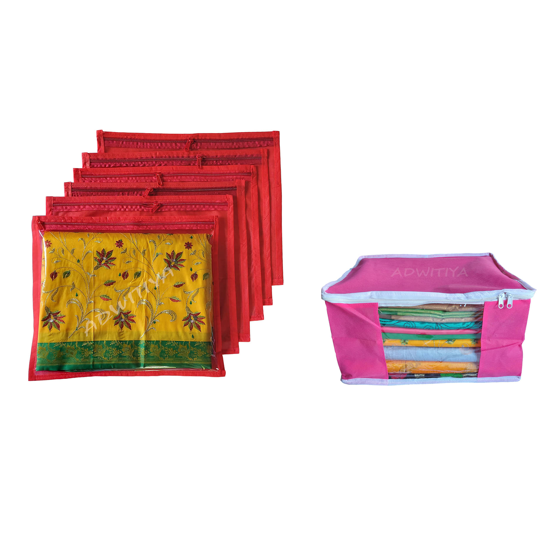     			ADWITIYA Multi Saree Covers - 7 Pcs