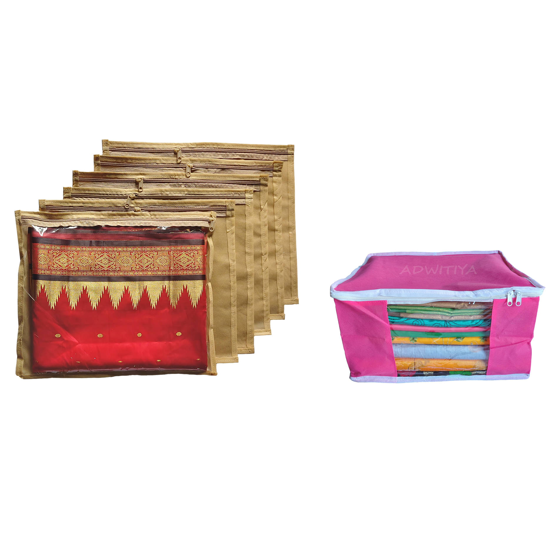     			ADWITIYA Multi Saree Covers - 7 Pcs