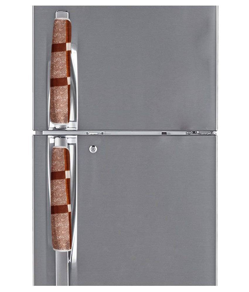 E-Retailer Set of 2 Polyester Brown Fridge Handle Cover E-Retailer Set of 2 Polyester Brown Fridge Handle Cover