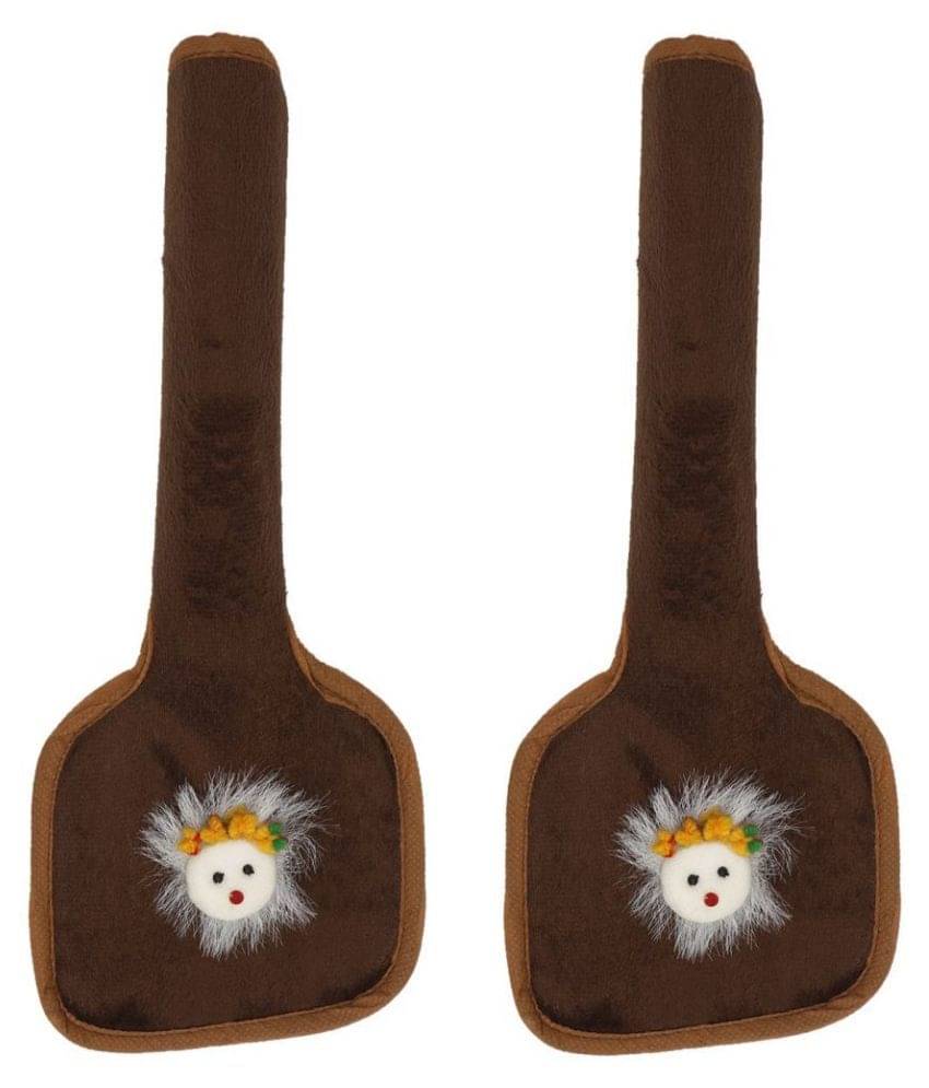 E-Retailer Set of 2 Cotton Brown Fridge Handle Cover E-Retailer Set of 2 Cotton Brown Fridge Handle Cover