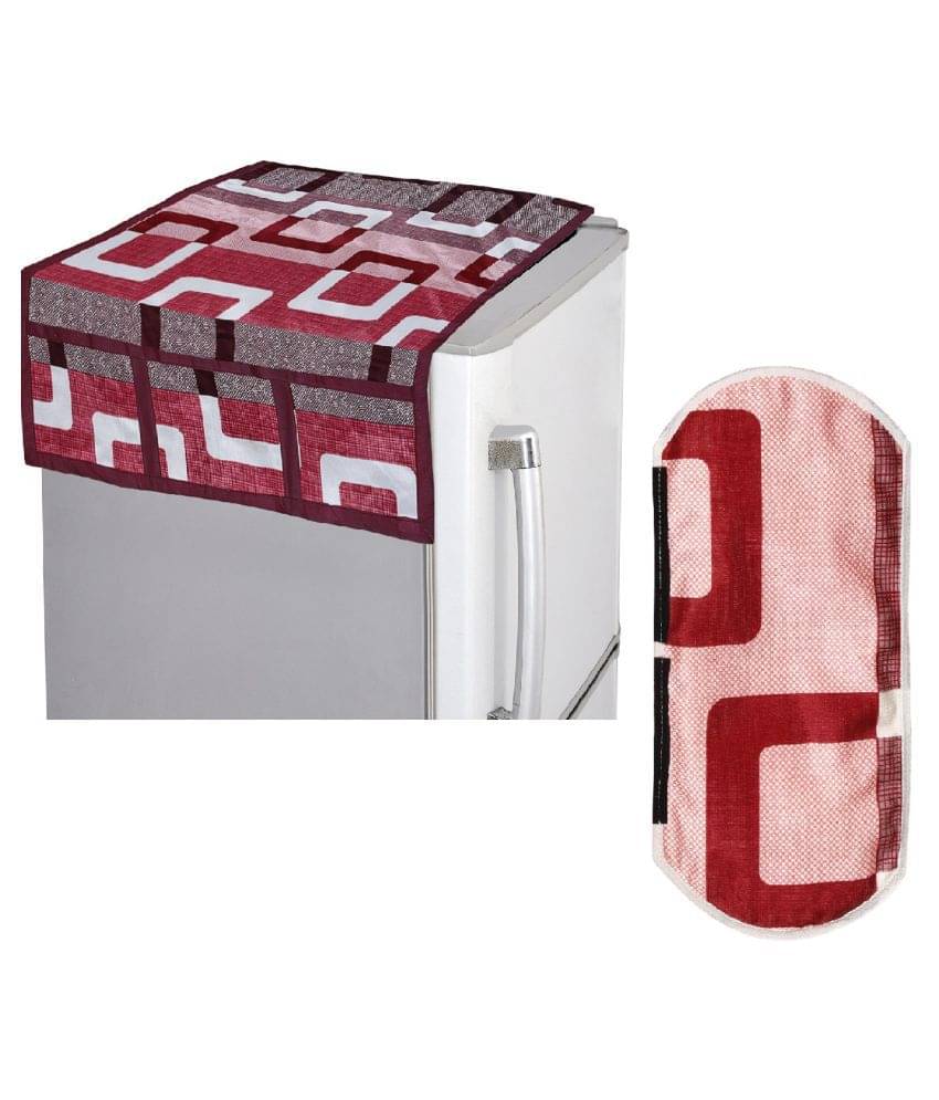 E-Retailer Set of 2 Polyester Purple Fridge Top Cover E-Retailer Set of 2 Polyester Purple Fridge Top Cover