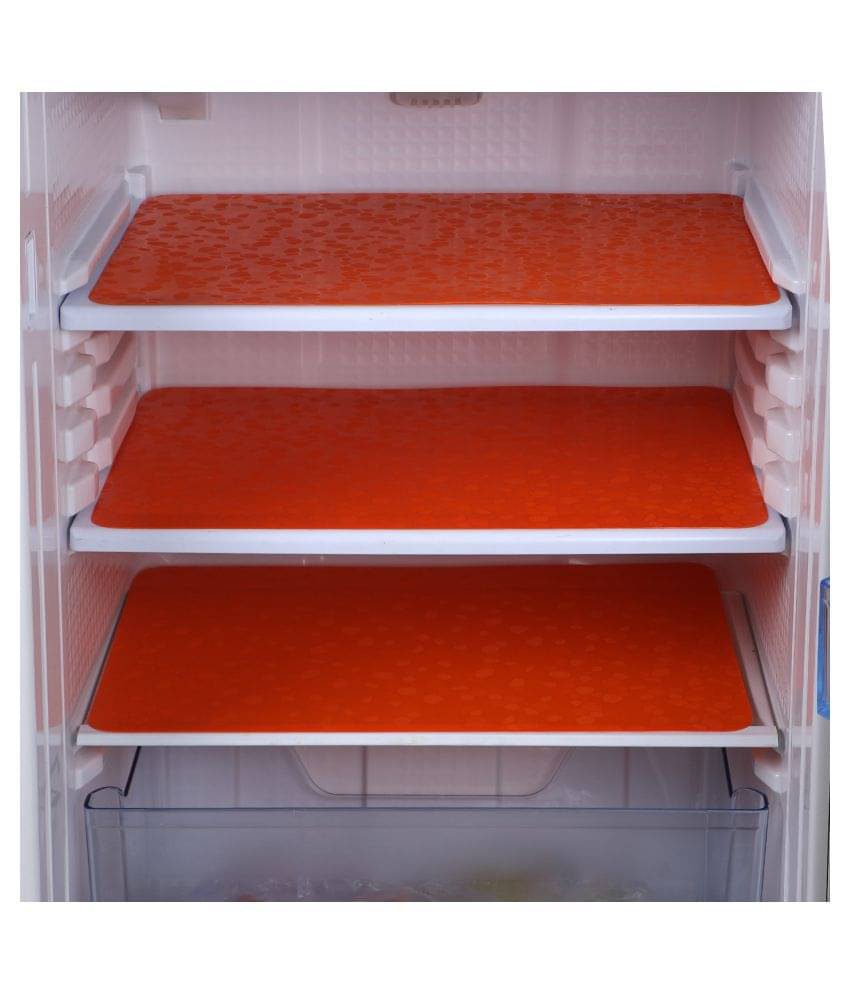 E-Retailer Set of 3 PVC Orange Fridge Mats E-Retailer Set of 3 PVC Orange Fridge Mats