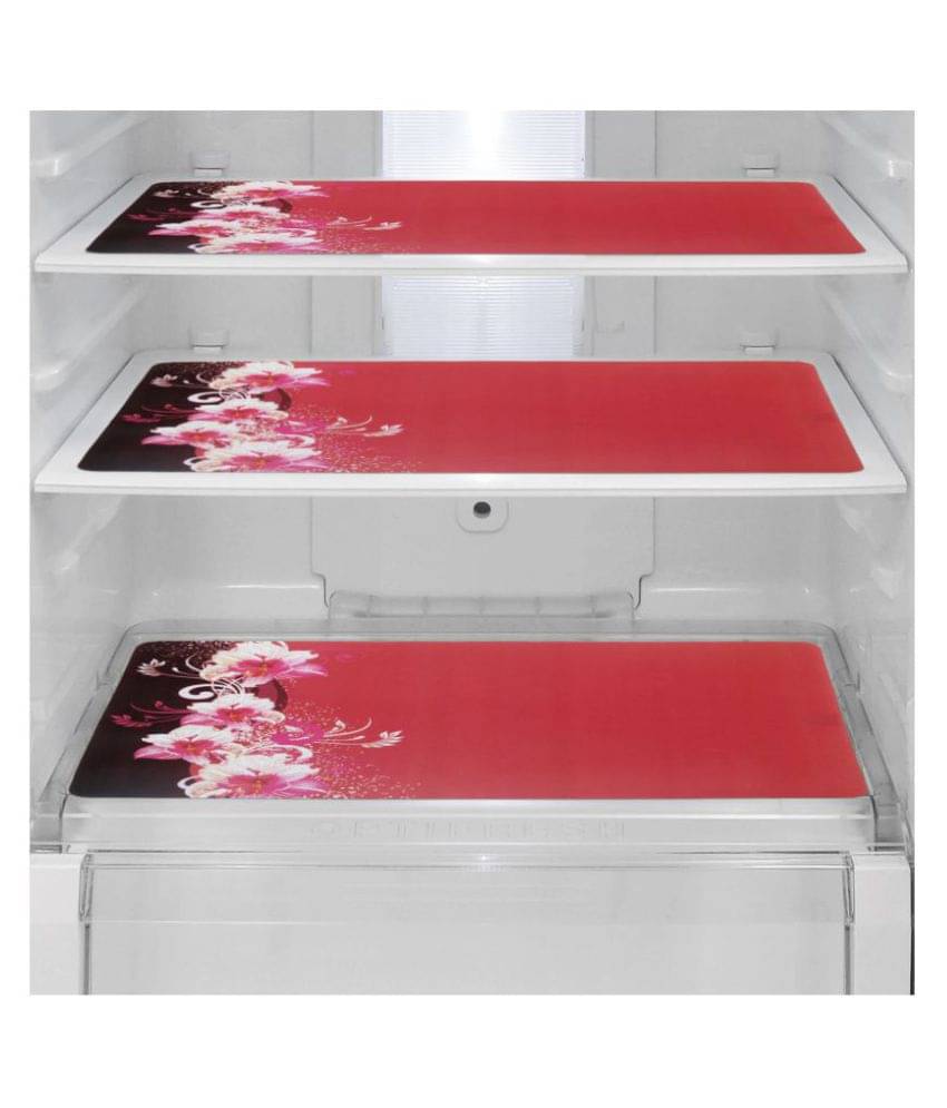 E-Retailer Set of 3 PVC Red Fridge Mats E-Retailer Set of 3 PVC Red Fridge Mats