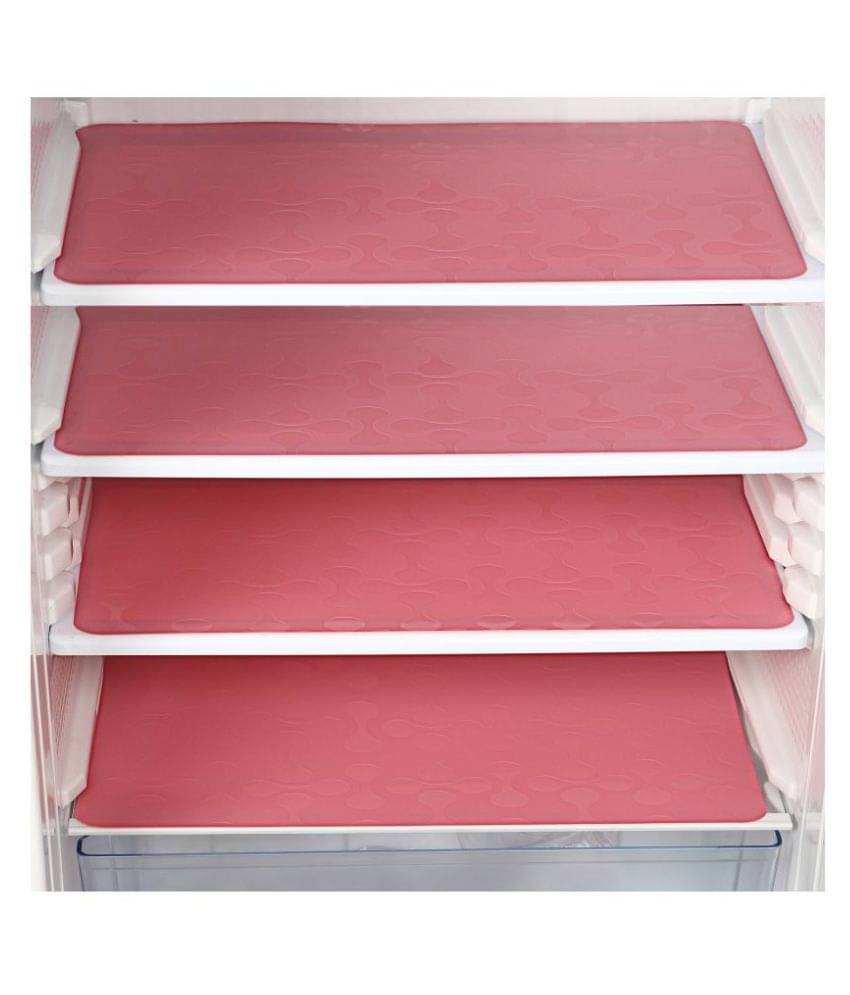 E-Retailer Set of 4 PVC Pink Fridge Mats E-Retailer Set of 4 PVC Pink Fridge Mats