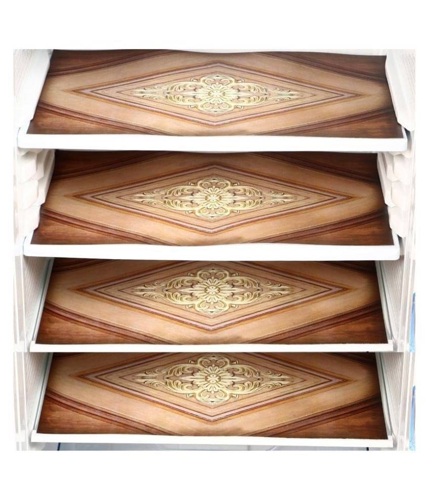 E-Retailer Set of 4 PVC Brown Fridge Mats E-Retailer Set of 4 PVC Brown Fridge Mats