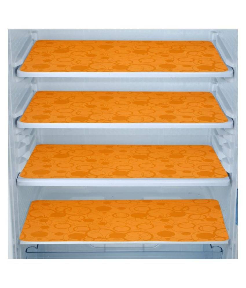 E-Retailer Set of 4 PVC Orange Fridge Mats E-Retailer Set of 4 PVC Orange Fridge Mats