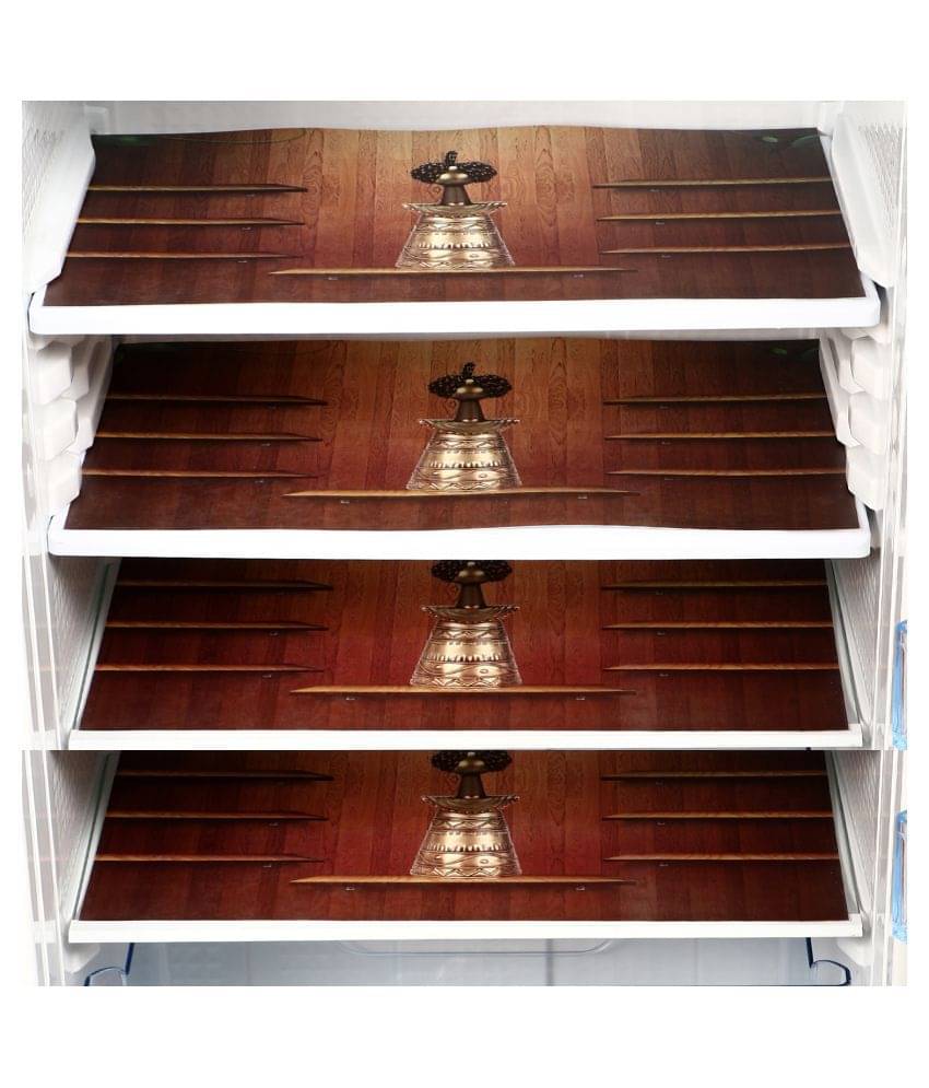     			E-Retailer Set of 4 PVC Brown Fridge Mats