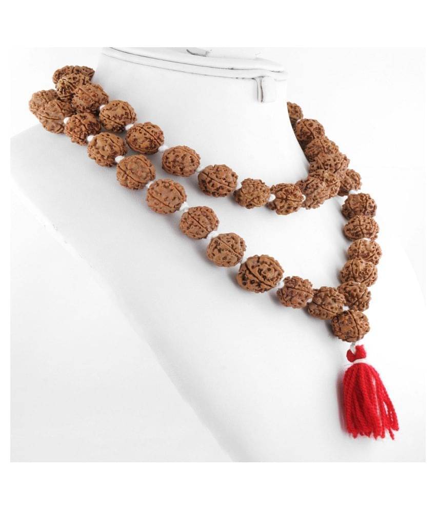     			Aura Gems Jewels 5 Mukhi Natural 108 Beads, 10mm Certified Rudraksha Mala