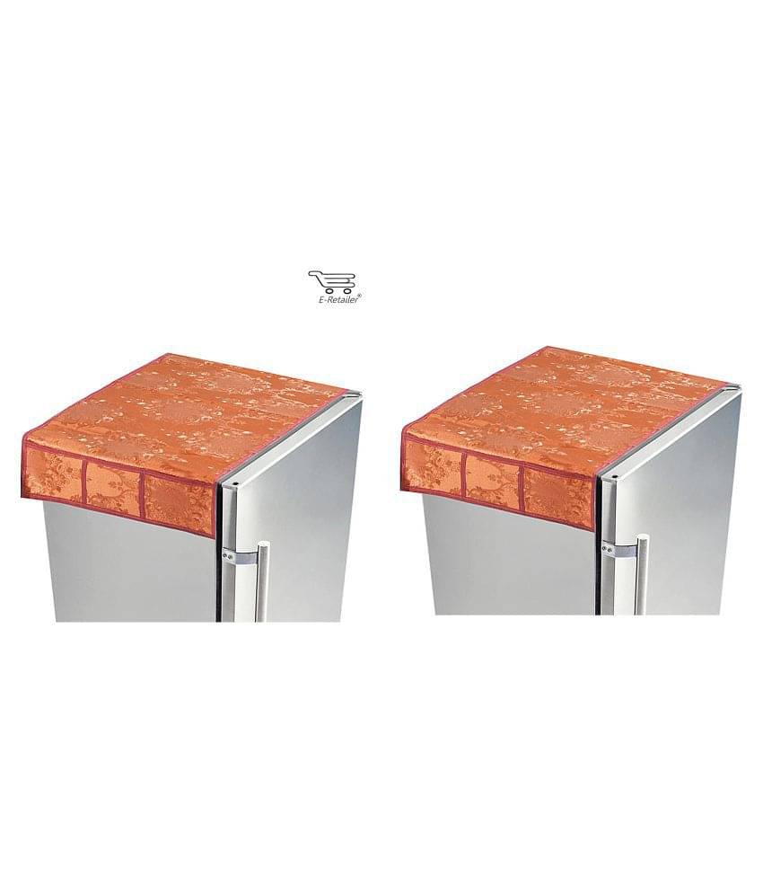     			E-Retailer Set of 2 PVC Orange Fridge Top Cover