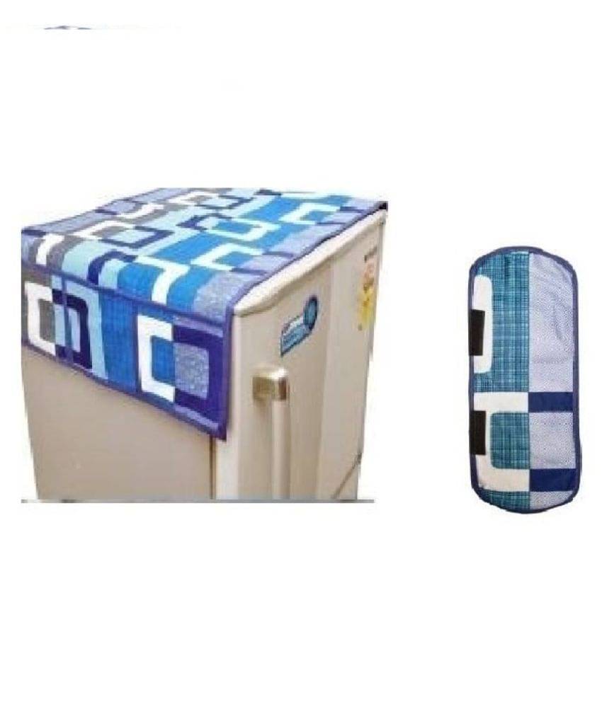 E-Retailer Set of 2 Polyester Blue Fridge Top Cover E-Retailer Set of 2 Polyester Blue Fridge Top Cover