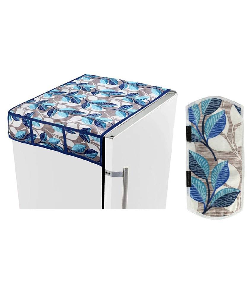E-Retailer Set of 2 Polyester Blue Fridge Top Cover E-Retailer Set of 2 Polyester Blue Fridge Top Cover