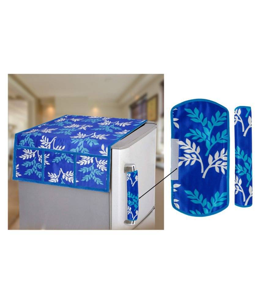 E-Retailer Set of 3 Polyester Blue Fridge Top Cover E-Retailer Set of 3 Polyester Blue Fridge Top Cover