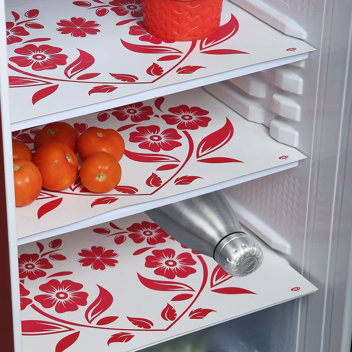     			E-Retailer Set of 3 PVC Red Fridge Mats