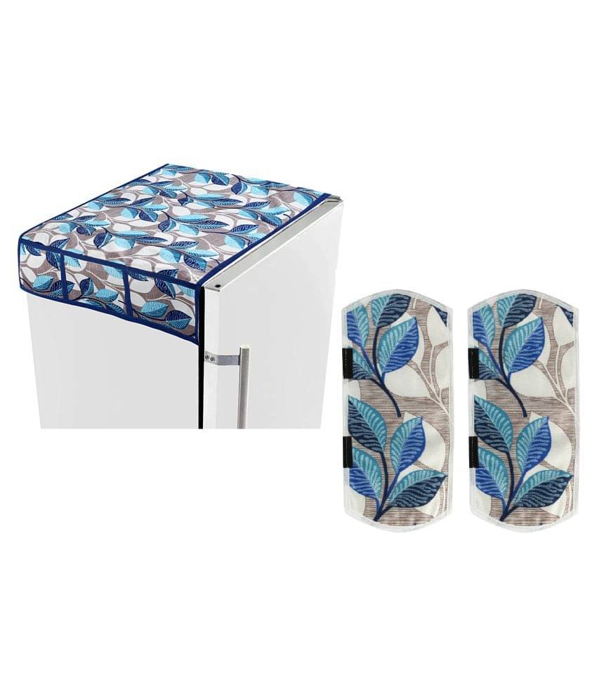 E-Retailer Set of 3 Polyester Blue Fridge Top Cover E-Retailer Set of 3 Polyester Blue Fridge Top Cover