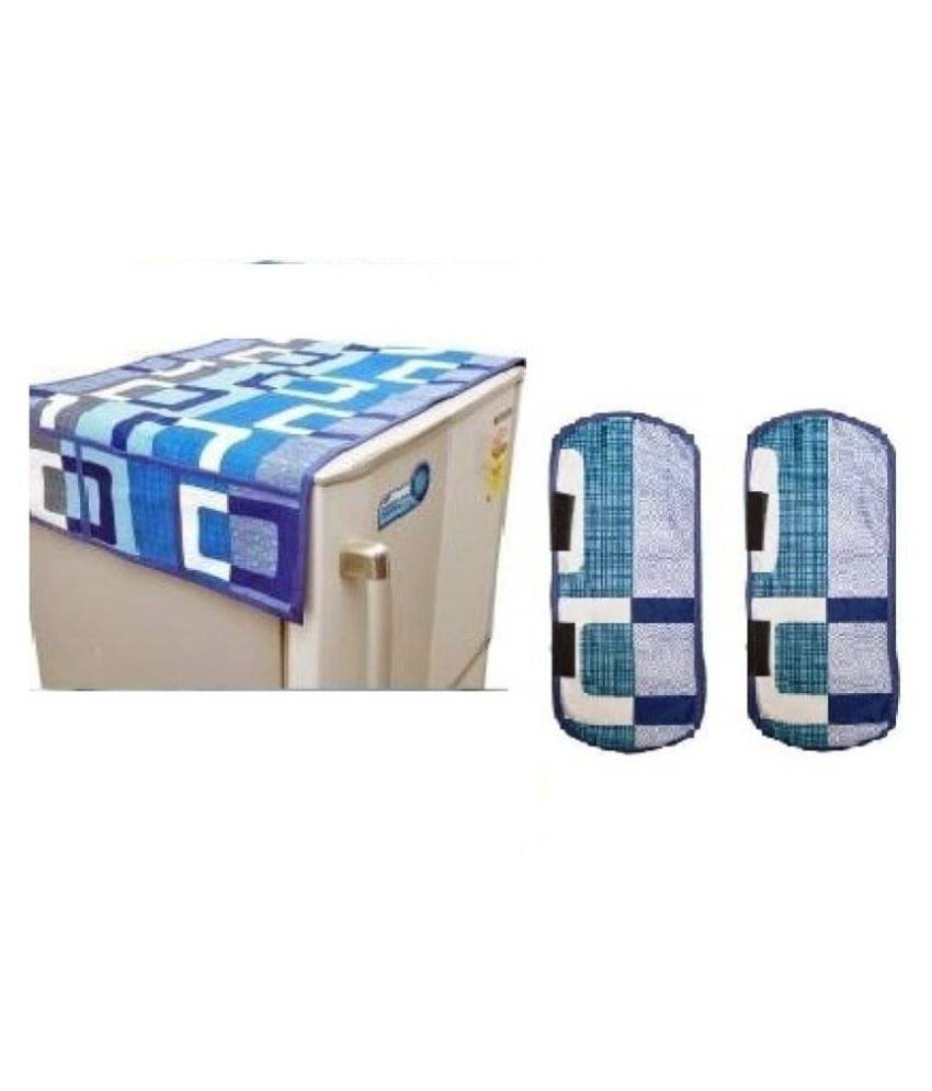 E-Retailer Set of 3 Polyester Blue Fridge Top Cover E-Retailer Set of 3 Polyester Blue Fridge Top Cover