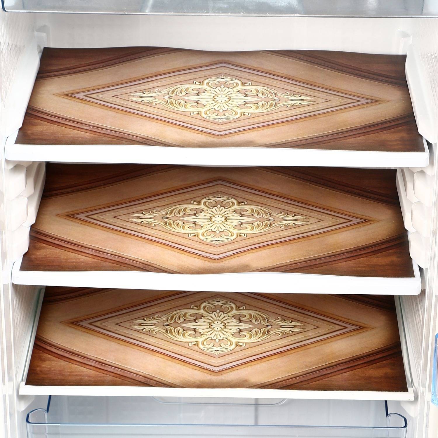    			E-Retailer Set of 3 PVC Brown Fridge Mats