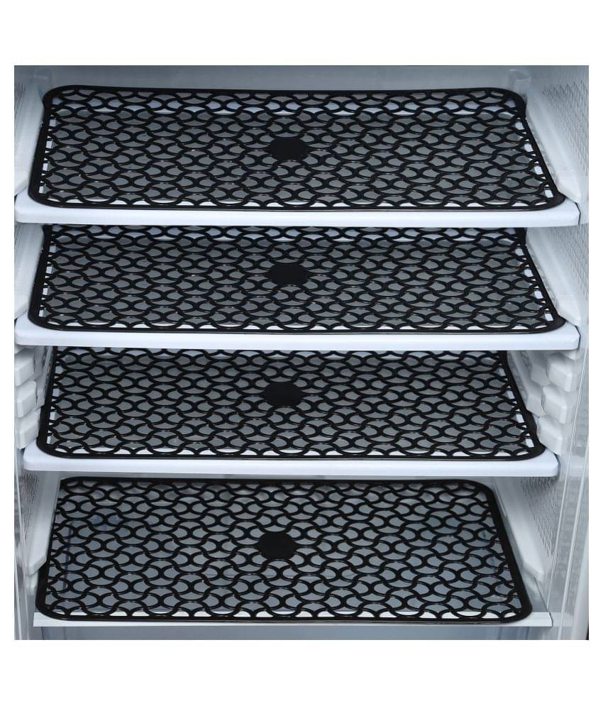     			E-Retailer Set of 4 PVC Black Fridge Mats