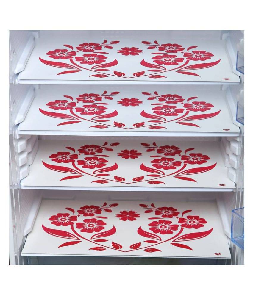 E-Retailer - Red PVC Fridge Mats (Pack of 4) E-Retailer - Red PVC Fridge Mats (Pack of 4)