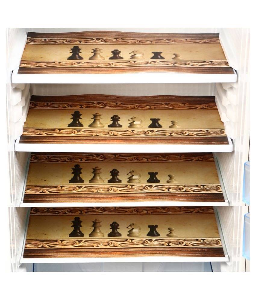 E-Retailer Set of 4 PVC Brown Fridge Mats E-Retailer Set of 4 PVC Brown Fridge Mats
