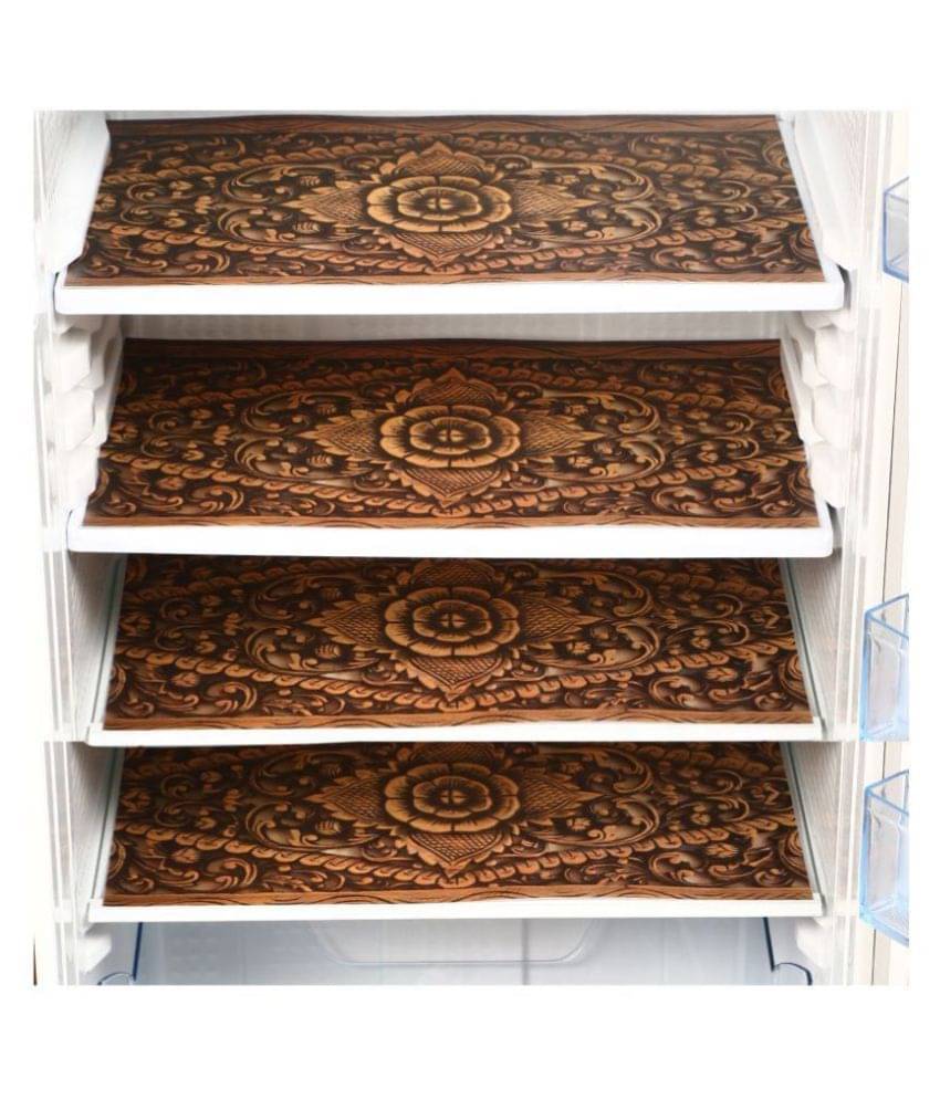     			E-Retailer Set of 4 PVC Brown Fridge Mats