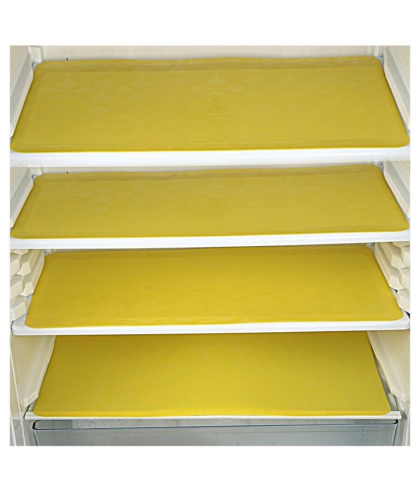 E-Retailer Set of 4 PVC Yellow Fridge Mats E-Retailer Set of 4 PVC Yellow Fridge Mats