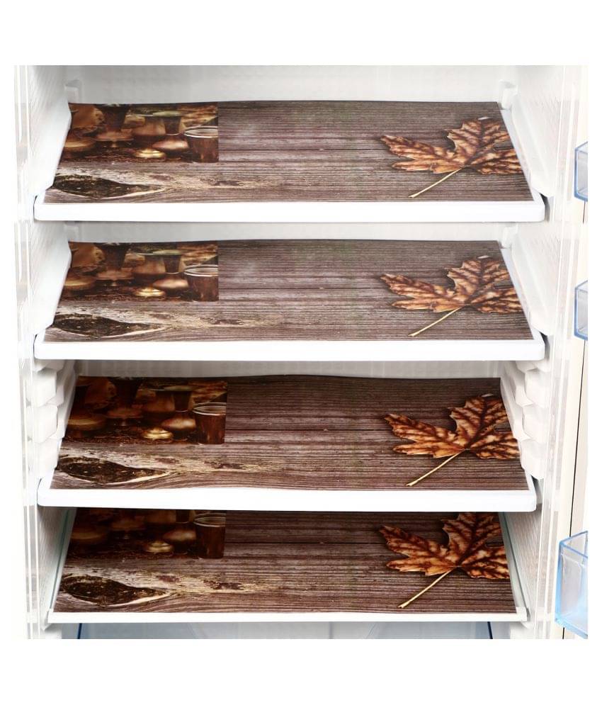     			E-Retailer Set of 4 PVC Brown Fridge Mats