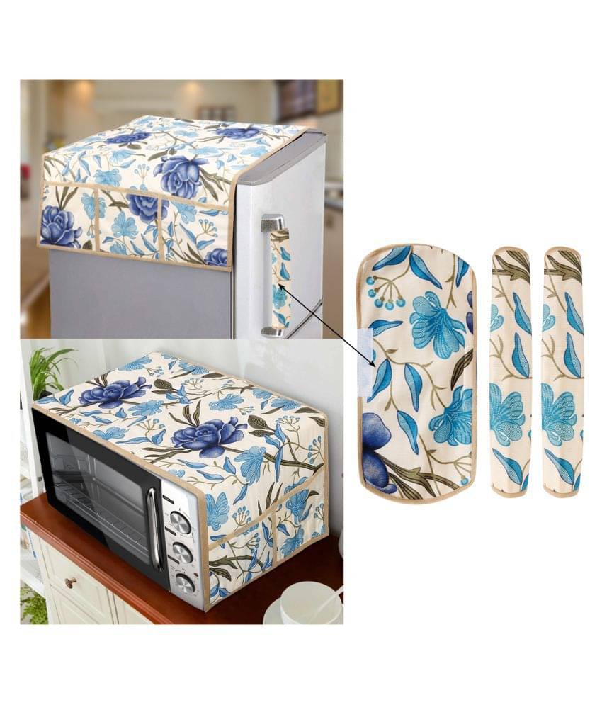 E-Retailer Set of 5 Polyester Blue Fridge Top Cover E-Retailer Set of 5 Polyester Blue Fridge Top Cover