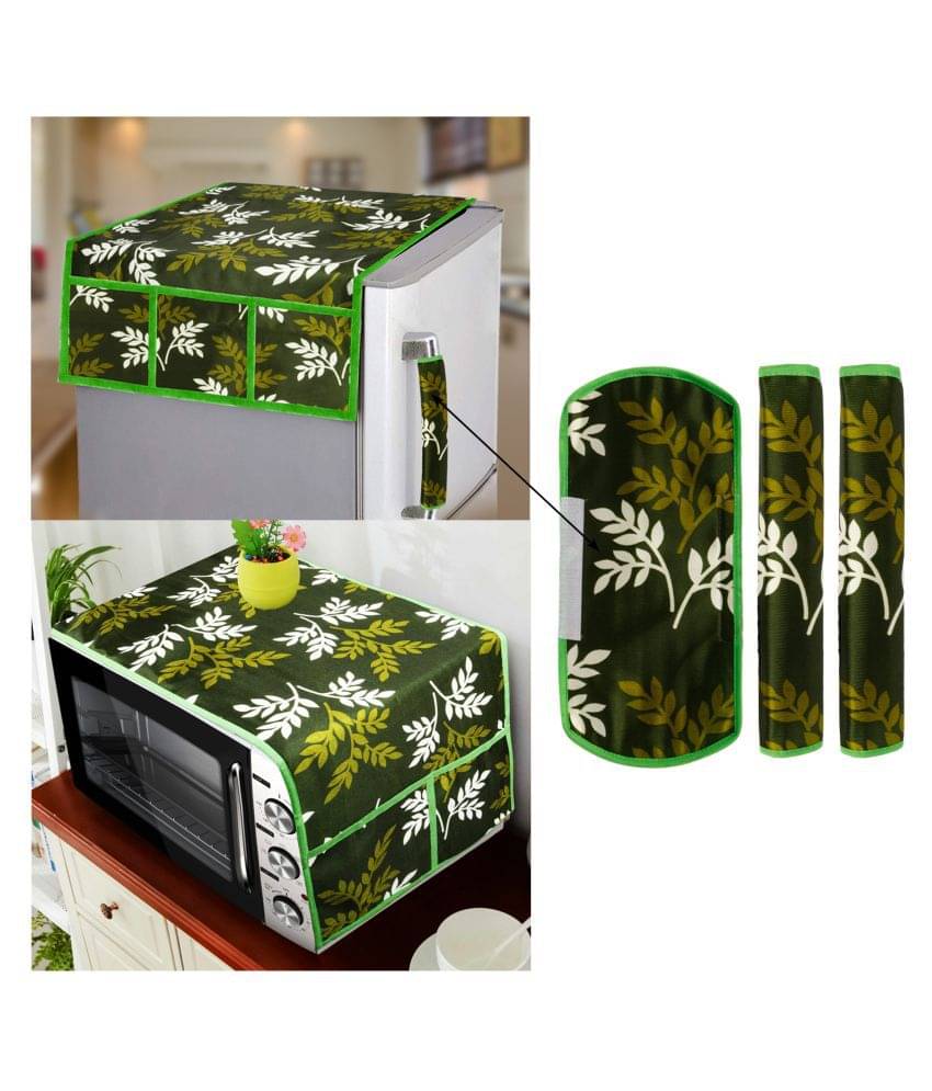 E-Retailer Set of 5 Polyester Green Fridge Top Cover E-Retailer Set of 5 Polyester Green Fridge Top Cover