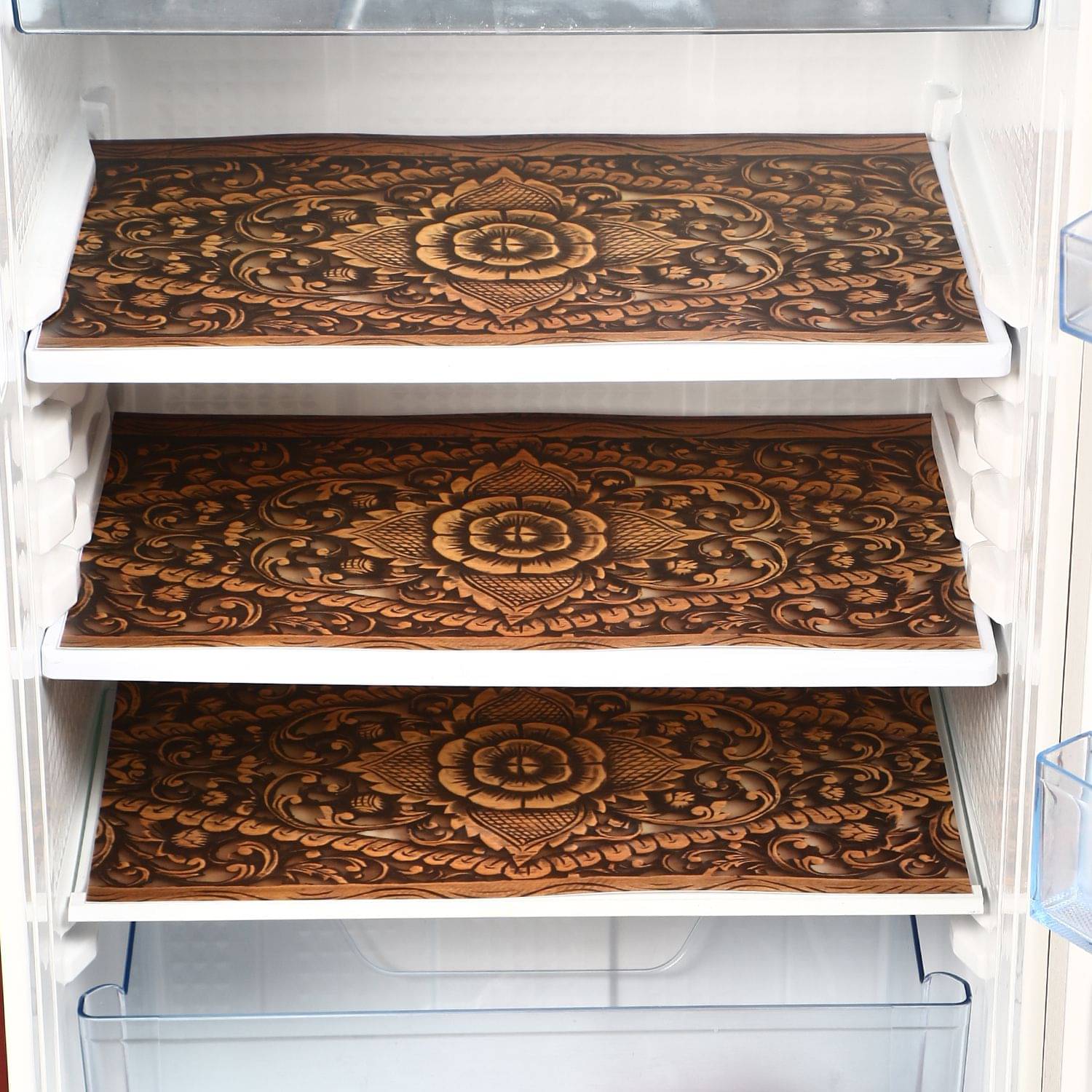 E-Retailer Set of 6 PVC Brown Fridge Mats E-Retailer Set of 6 PVC Brown Fridge Mats