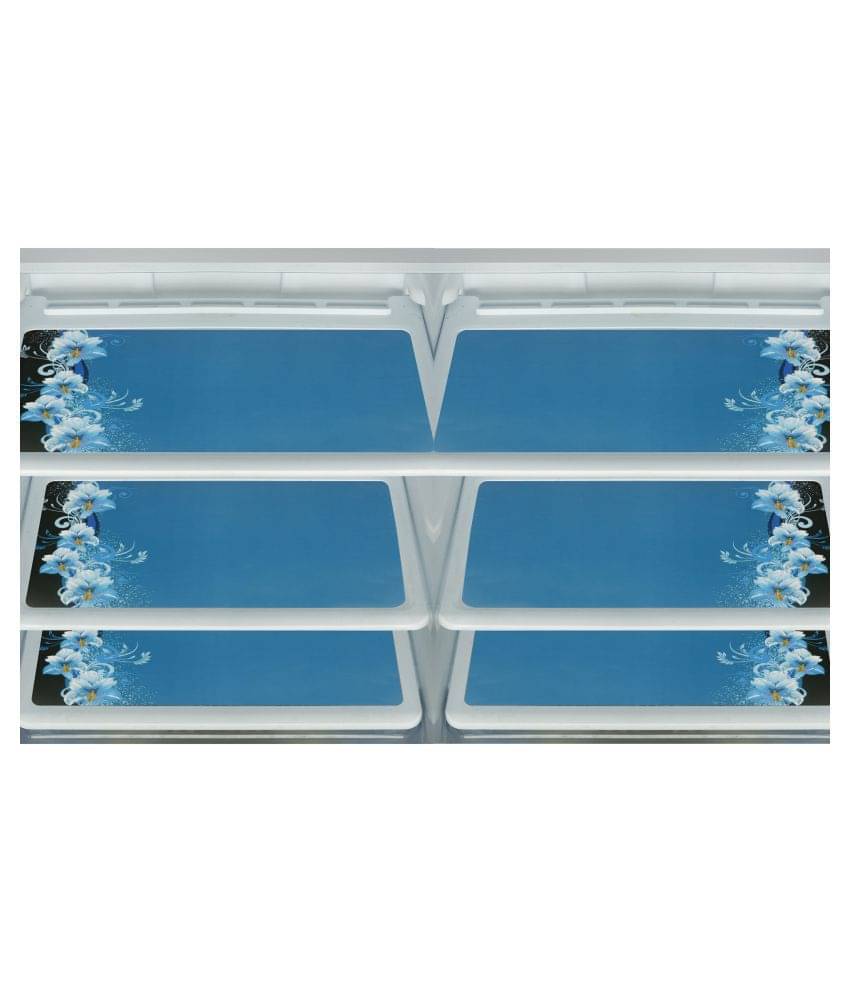 E-Retailer Set of 6 PVC Blue Fridge Mats E-Retailer Set of 6 PVC Blue Fridge Mats